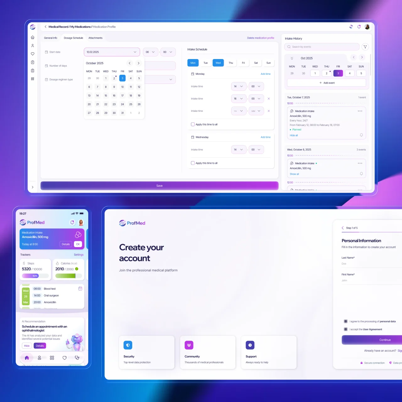 Personal Health Data Platform interface